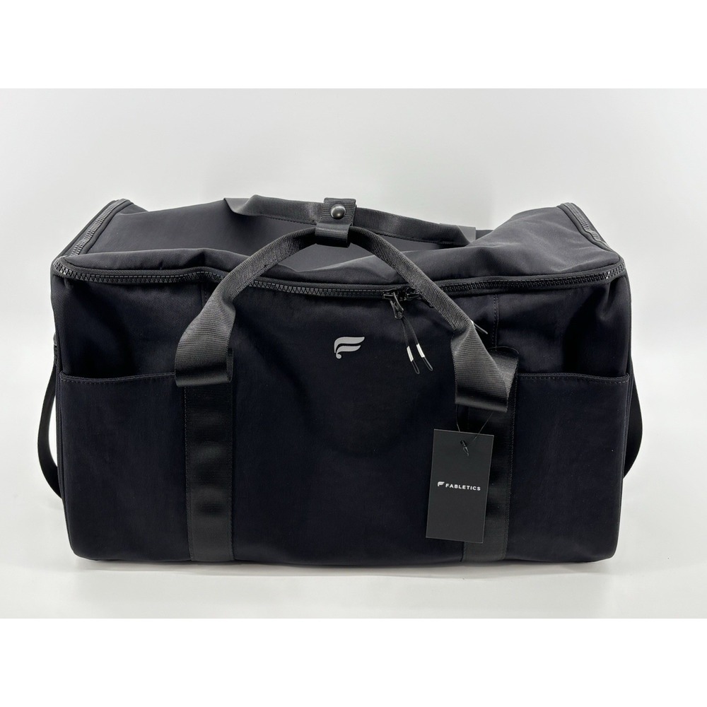 Fabletics Black Fold-Out Garment Bag Duffel Carry-On Travel Bag Shoulder Strap